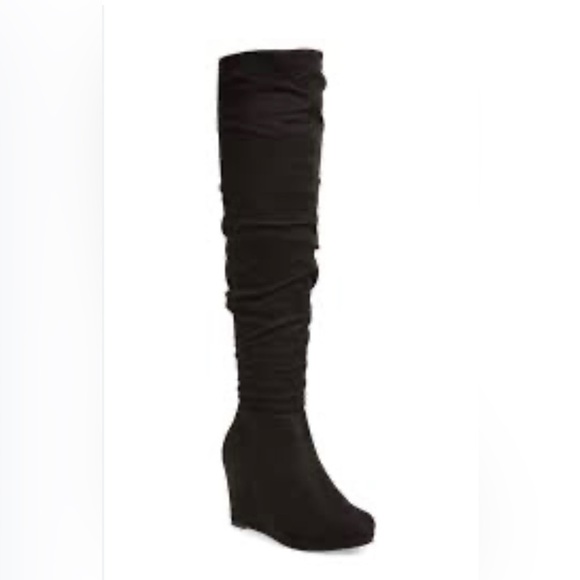 CHINESE LAUNDRY UMA OVER THE KNEE BOOTS BLACK SUEDE - Picture 1 of 8